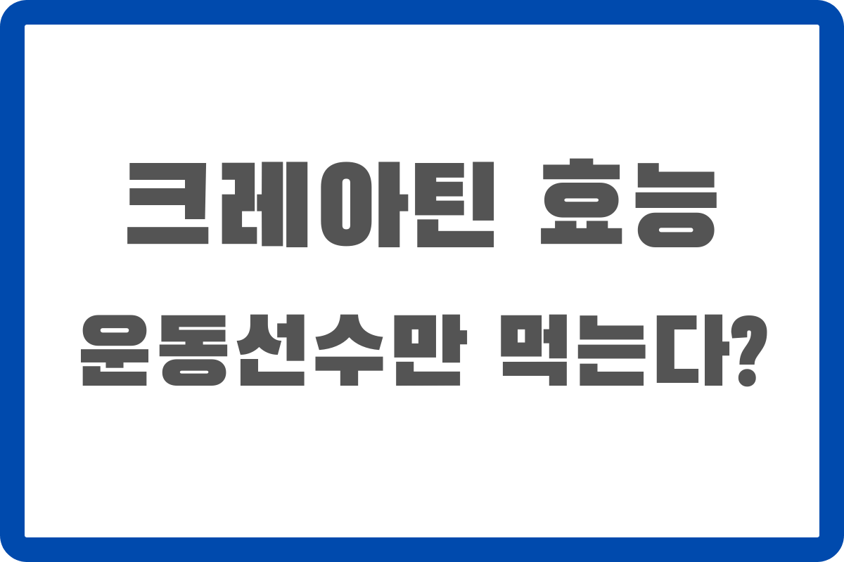 크레아틴 효능
