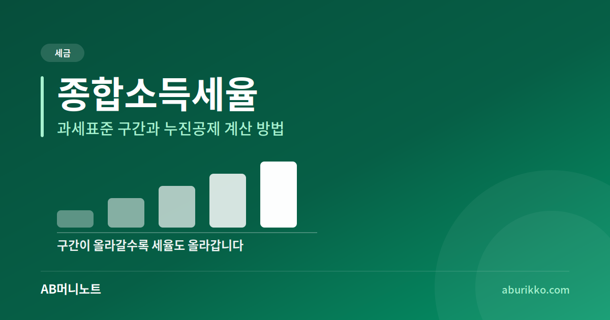 종합소득세율 과세표준 구간과 누진공제