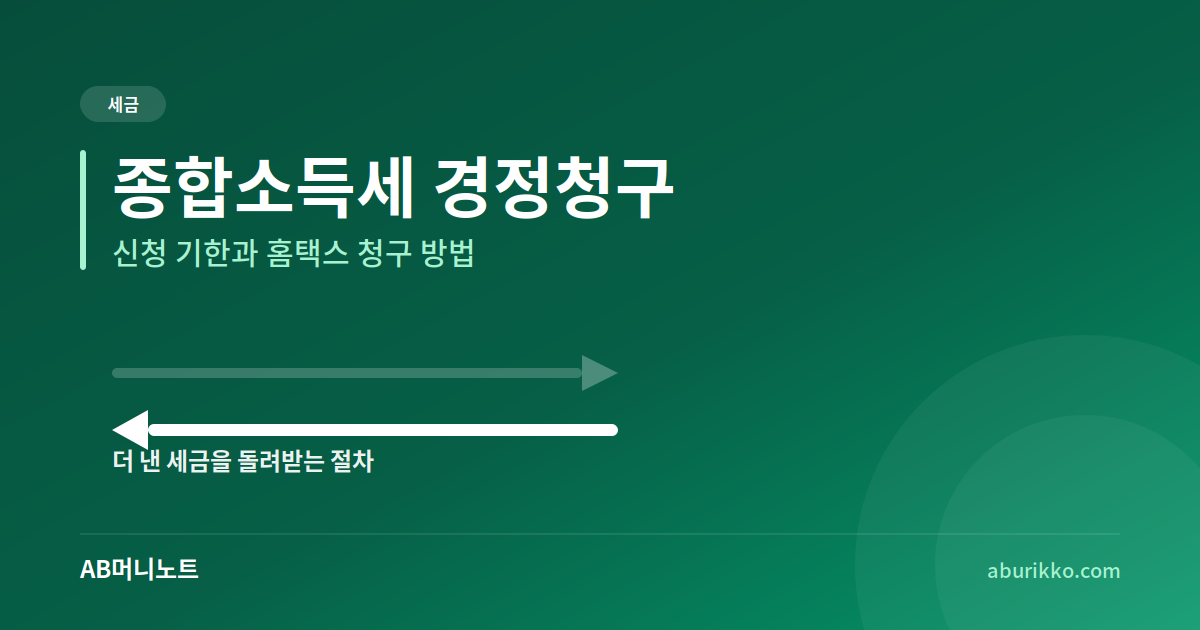종합소득세 경정청구 신청 기한과 방법