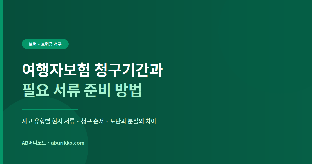여행자보험 청구기간